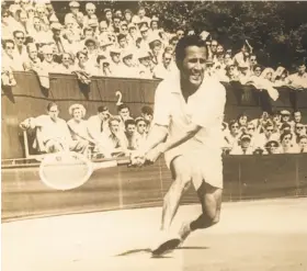  ?? Associated Press ?? This undated photo released by his son, Spencer Segura Sr., shows Pancho Segura with his two-handed forehand. Segura died Saturday at age 96.