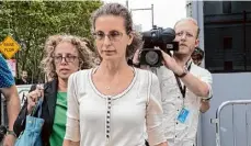  ?? Associated Press file photo ?? Clare Bronfman leaves federal court on July 25, 2018. She has been denied an appeal to have her nearly seven-year federal sentence lowered.