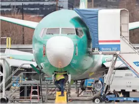  ?? ELAINE THOMPSON/AP ?? Southwest, American and United airlines have scrubbed the Boeing 737 Max from their schedules until early June.