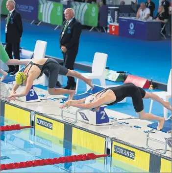  ??  ?? MAKE A SPLASH: Hannah Miley is among those vying for a Rio 2016 place at Tollcross Swim Centre. Picture Mark Gibson