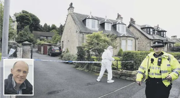  ?? PICTURE: MICHAEL GILLEN ?? 0 The remains of Arnold Mouat, inset, were discovered at his home address in Bo’ness a month after a police search of the property