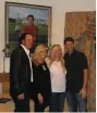  ??  ?? Phil and Amy Mickelson pose with Caroline and Pádraig Harrington in front of the painting.