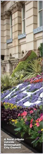  ??  ?? A floral tribute outside Birmingham City Council