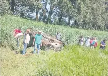  ?? ?? Así quedó el coche en el que viajaba el fiscal Demetrio Bareiro.