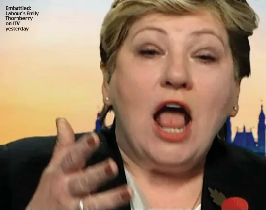  ??  ?? Embattled: Labour’s Emily Thornberry on ITV yesterday