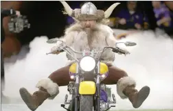  ?? CHARLIE NEIBERGALL/AP FILE ?? Minnesota Vikings mascot Ragnar the Viking.