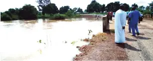  ??  ?? Farms washed away by the flood in Guma LGA