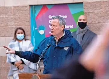  ??  ?? El alcalde de la ciudad de Nueva York, Bill de Blasio