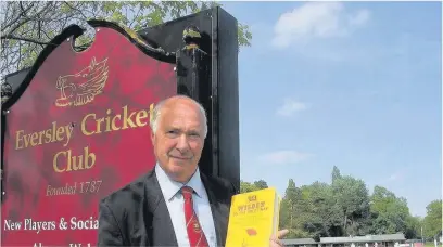  ??  ?? Andrew Renshaw at Eversley Cricket Club with Wisden On The Great War, which he edited.