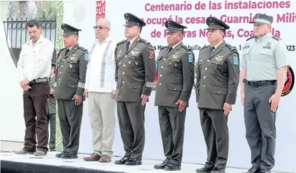  ?? ?? ▮ Con una ceremonia cívica se conmemorar­on los cien años de la creación de la cesada Guarnición Militar de Piedras Negras.