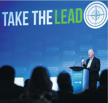  ?? CHRIS ROUSSAKIS FOR NATIONAL POST ?? Preston Manning delivers his opening remarks at the Manning Centre Conference in Ottawa on Friday.