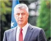  ?? ARMEND NIMANI AFP VIA GETTY IMAGES ?? Kosovo President Hashim Thaci resigned on Thursday to face a war crimes court in The Hague.