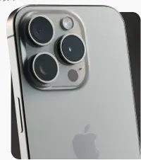  ?? ?? The iPhone 15 Pro’s triple-lens camera system can shoot images in 24MP or 48MP and has a 3x Telephoto mode.