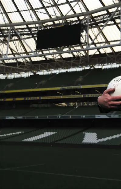  ??  ?? Stephen Kenny pictured at Aviva Stadium on Monday following his unveiling as Ireland U-21 boss.