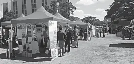  ??  ?? Exhibitors at a previous edition of the DRC mining week