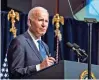  ?? PETE MAROVICH/NEW YORK TIMES ?? President Joe Biden delivers remarks Thursday on his plan to combat a new coronaviru­s variant, at the National Institutes of Health in Bethesda, Md.