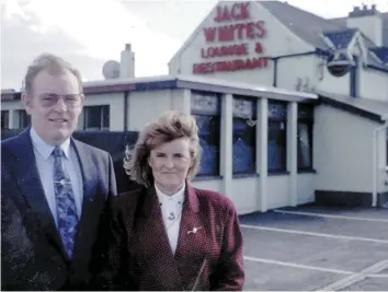  ??  ?? ABOVE LEFT: Catherine Nevin at court in February 1998. ABOVE RIGHT: Catherine Nevin with husband Tom Nevin. BELOW: The removal of Tom Nevin’s body from the premises in 1996. RIGHT: Catherine Nevin at another court sitting.