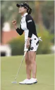  ?? Photos by Alex Gallardo / Associated Press ?? Left, Lexi Thompson reacts after missing a potential winning eagle putt on No. 18, Right, So Yeon Ryu celebrates her title.