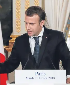  ?? Picture: AP. ?? French President Emmanuel Macron wants to ban the use of many pesticides.