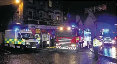  ??  ?? EMERGENCY: Police, fire and ambulance crews were called to the scene in Inverness yesterday