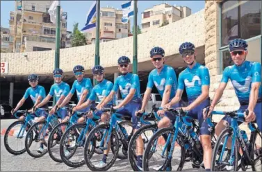  ??  ?? MOVISTAR. El único equipo español en el World Tour tendrá cuatro corredores nacionales en su ocho.