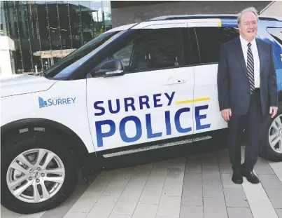  ?? NICK PROCAYLO/ FILES ?? Surrey Mayor Doug McCallum may have a political fight on his hands after the B.C. Liberals released a statement saying, if elected, the party would hold a referendum on the city's proposed municipal police force.