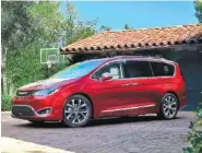  ?? WEBB BLAND/COURTESY OF FIAT CHRYSLER AUTOMOBILE­S NORTH AMERICA LLC VIA AP ?? 2017 chrysler Pacifica. A built-in vacuum cleaner makes interior cleaning a snap no matter where the mess is left.