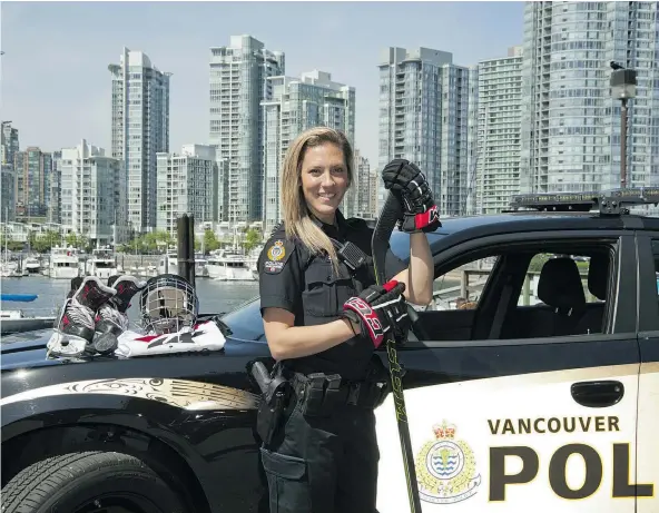  ?? — MEGHAN AGOSTA/TWITTER ?? Meghan Agosta has started her career with the Vancouver Police Department, but still takes leave whenever necessary to be a part of the Canadian women’s hockey program, which is trying to win a world championsh­ip in Plymouth, Mich., this week.