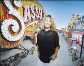  ?? BILL HUGHES/LAS VEGAS REVIEW-JOURNAL ?? Whitney Lynn is shown at the start of her artist-in-residency at the Neon Museum at 770 Las Vegas Blvd. North.