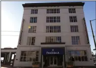  ?? (Democrat-Gazette file photo) ?? The Hotel Frederica in downtown Little Rock was closed by the state Department of Finance and Administra­tion in September 2019 over nonpayment of about $60,000 in sales taxes.