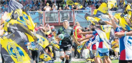  ?? Photo / Darryl Butler ?? Reed Prinsep leads out the Hurricanes in their pre-season game against the Crusaders at Levin Domain in 2019.