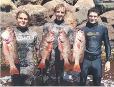  ??  ?? Kurt Zietlow (centre) and Liam Slack (right) received bravery awards after their desperate attempt to save Sam Brown (left).