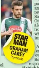  ??  ?? STAR MAN GRAHAM CAREY Plymouth