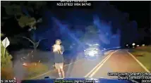  ?? CARROLL COUNTY SHERIFF’S OFFICE ?? The dashcam footage from the patrol car of Carroll County’s Cpl. Jamison Troutt appears to show a suspect shooting Monday at Troutt’s vehicle with an automatic rifle.