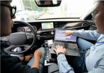  ??  ?? Top: Hyundai’s Smart House is a vision of how the car could be integrated with the daily lives of users. Above: Hyundai engineers on the road evaluating connected car systems.