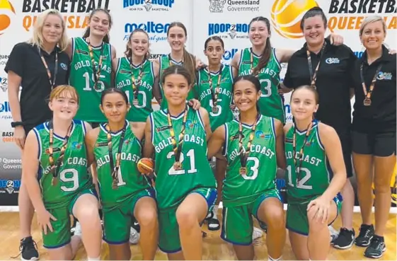  ?? Picture: SUPPLIED ?? Gold Coast Waves basketball team at the under-18 state titles.