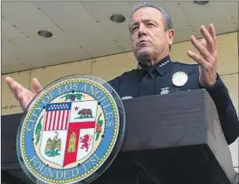  ?? Stefanie Dazio Associated Press ?? LOS ANGELES Police Chief Michel Moore at a news conference in 2020.