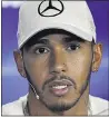  ??  ?? UPSET: Lewis Hamilton