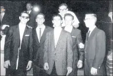 ?? PROVIDED BY EMERSON COMMITTEE ?? Jim Terry, center, with a group of his former classmates, taken in June 1960 on graduation night for Emerson High School.