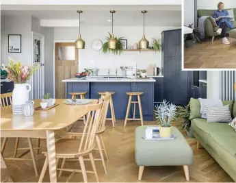  ??  ?? By knocking through several small rooms, Sara and Lucy have created an open-plan, multi-use cooking, dining and living space for relaxing in as a family