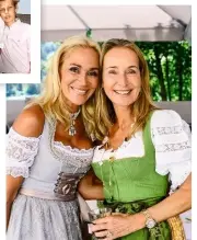  ??  ?? Die Schwestern Tatjana (l.) und Natascha mit Sohn Graf Louis In herrlicher Tracht: Polo-Spielerin Tatjana Hoffmann (l.) und Catherine Burda