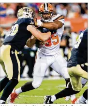  ?? JASON MILLER / GETTY IMAGES ?? A high ankle sprain will keep the Browns’ Myles Garrett out of Sunday’s opener against the Steelers and next week’s game in Baltimore.