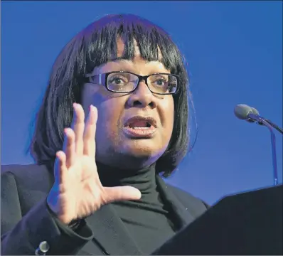  ??  ?? Shadow Home Secretary Diane Abbott said she receives “hate-filled” letters every day.