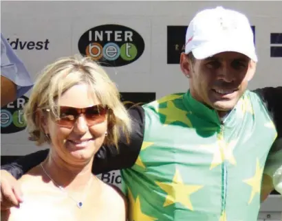  ??  ?? NEW TEAM. Jockey Aldo Domeyer and trainer Candice Bass-Robinson will join forces for the period ahead.