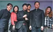  ??  ?? Band members (from left): Li Si, Dong Libing, Guo Beibei, Yang Songlin, Dong Bin and Tian Fangming.