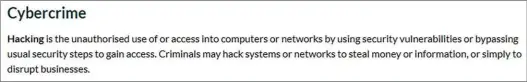  ??  ?? BELOW The CPS definition of hacking is somewhat dated, to say the least