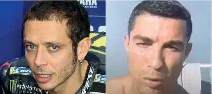  ?? (Ap) ?? Campioni Federica Pellegrini, 32 anni, tiene un diario su Instagram della sua quarantena; Valentino Rossi, 41, le ha mandato un sms; Cristiano Ronaldo, 35, in una diretta social è tornato sul caso del protocollo violato