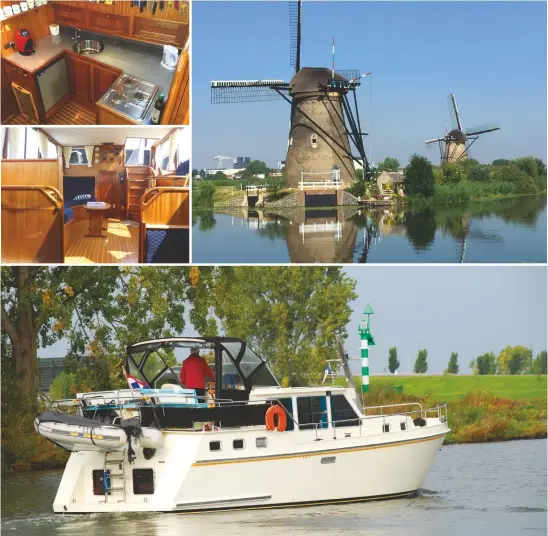  ??  ?? ABOVE: A large galley and cosy saloon makes their new 11.6m Marhen ideal for exploring the waterways of South Holland