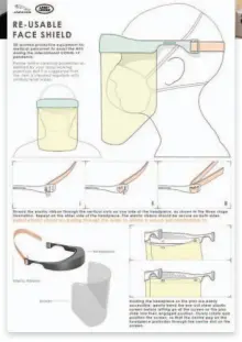  ??  ?? The rapid spread of COVID-19 resulted in a global shortage of personal protective equipment. A variety of industries adapted their infrastruc­ture to address the shortage, including Jaguar Land Rover in the UK, who set about making reusable 3D-printed face shields for NHS personnel.