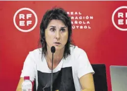  ?? EUROPA PRESS ?? Marta Frías, durante una rueda de prensa en la Federación.